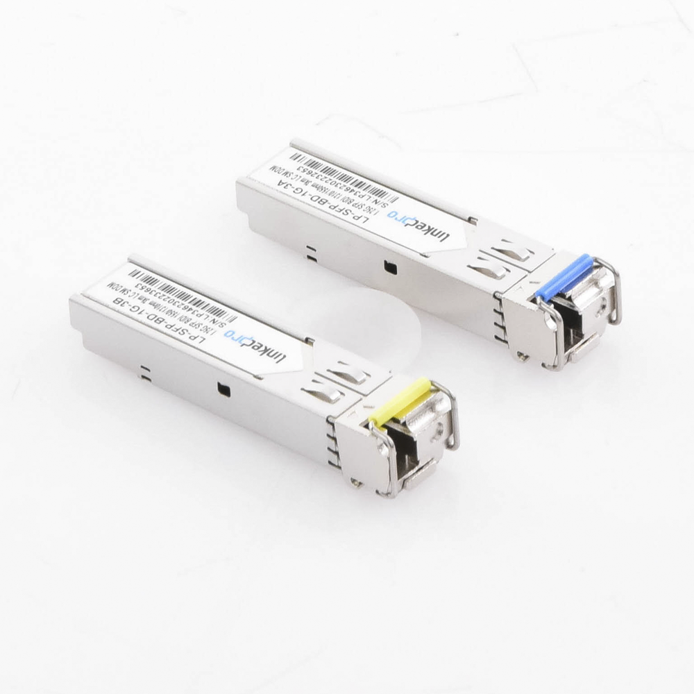 SFP (Mini-Gbic) Bidirectional Transceivers / Single Mode / 1.25 Gbps Speed / LC Connector / Up to 3 km Distance / 2 Pieces