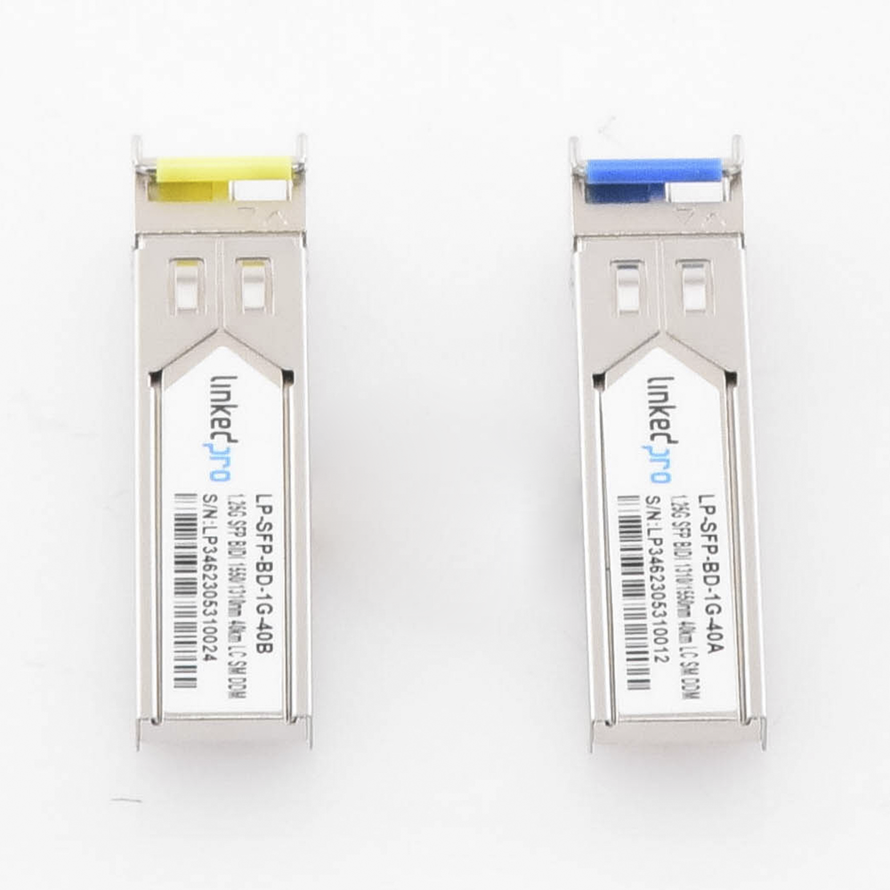 SFP (Mini-Gbic) Bidirectional Transceivers / Single Mode / 1.25 Gbps Speed / LC Connector / Up to 40 km Distance / 2 Pieces