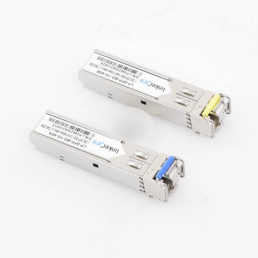 SFP (Mini-Gbic) Bidirectional Transceivers / Single Mode / 1.25 Gbps Speed / LC Connector / Up to 40 km Distance / 2 Pieces