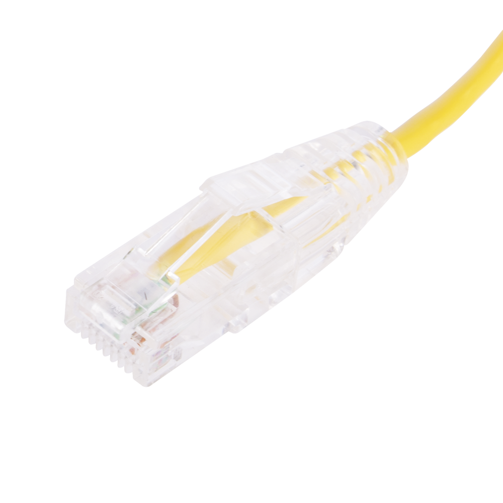 Cable de Parcheo Slim UTP Cat6 - 20 cm Amarillo Diámetro Reducido (28 AWG)