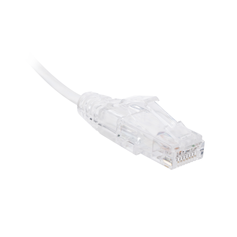 Cat6 Slim UTP Patch Cable - 30 cm White, Small Diameter (28 AWG)