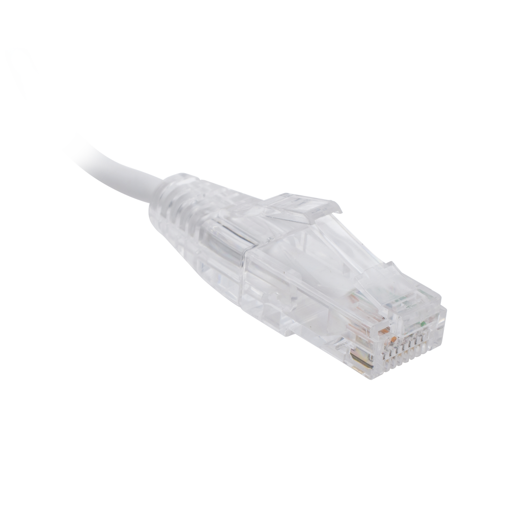 Cable de Parcheo Slim UTP Cat6 - 1 metro, Blanco, Diámetro Reducido (28 AWG)