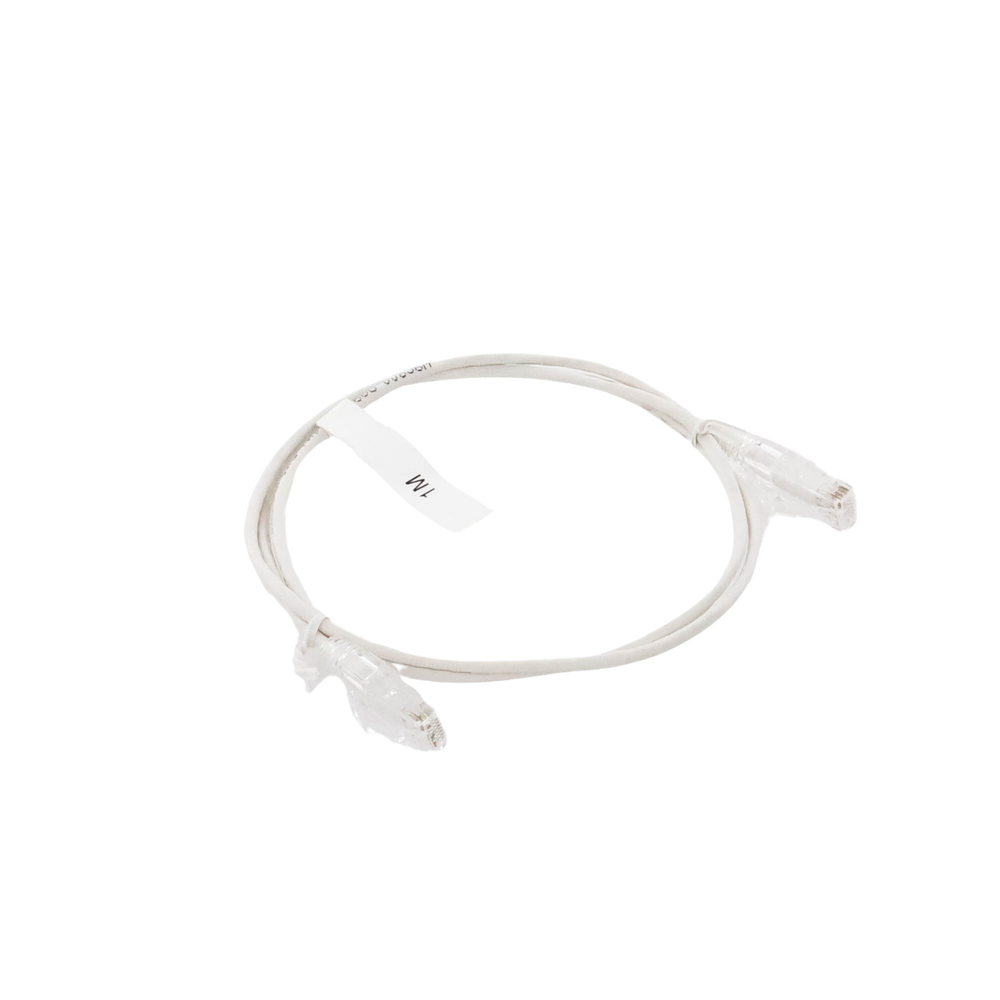 Cable de Parcheo Slim UTP Cat6 - 1 metro, Blanco, Diámetro Reducido (28 AWG)