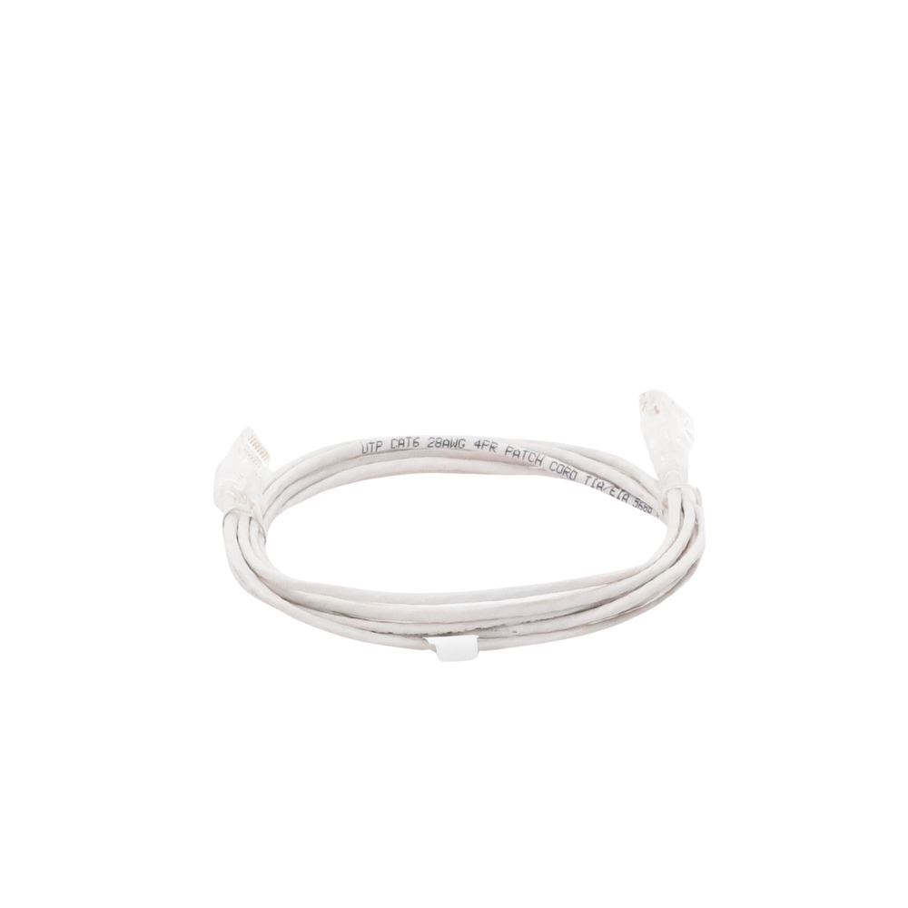 Cable de Parcheo Slim UTP Cat6 - 3 m Blanco Diámetro Reducido (28 AWG)