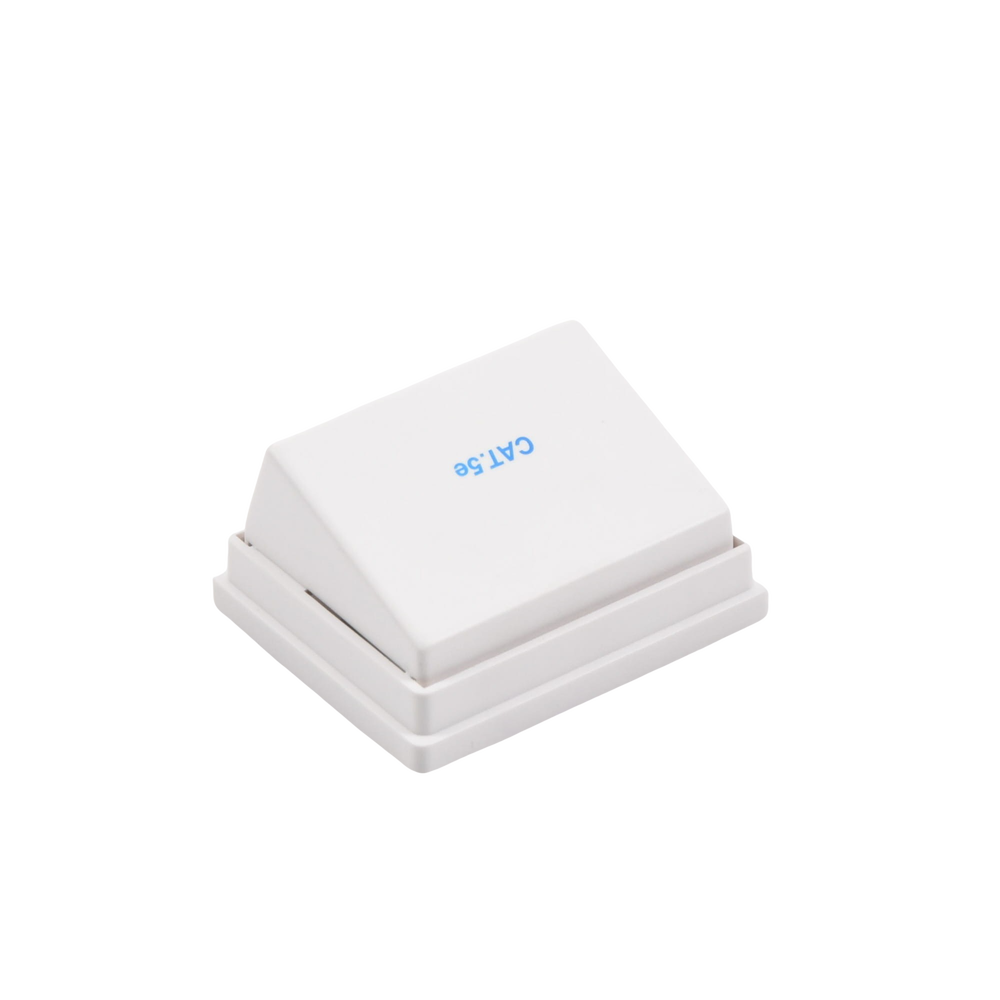 Angled wall box includes 2 UTP cat5e Keystone jacks