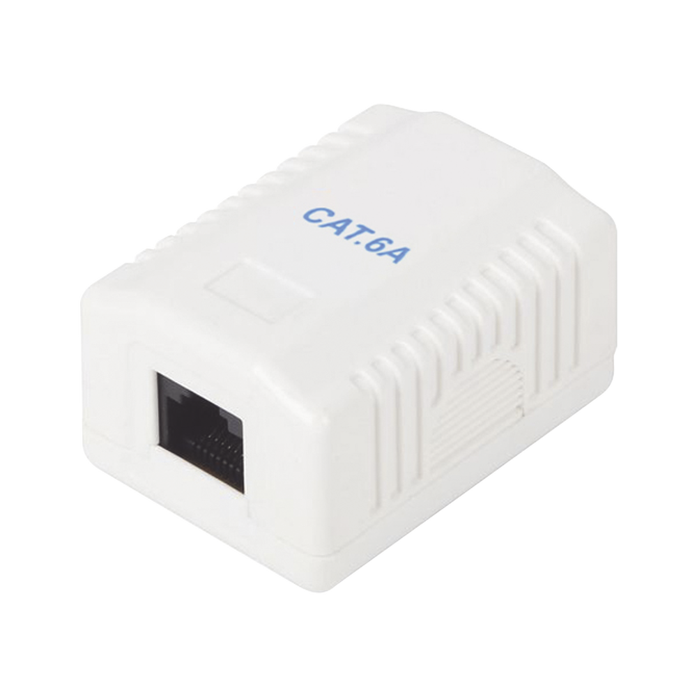 Caja de pared con 1 puerto, incluye 1 jack UTP Cat6A