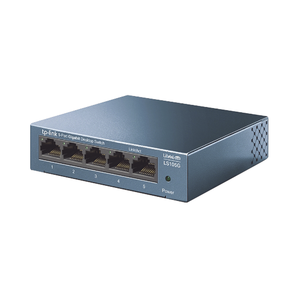 Switch de escritorio Gigabit de 5 puertos 10/100/1000Mbps, carcasa metálica