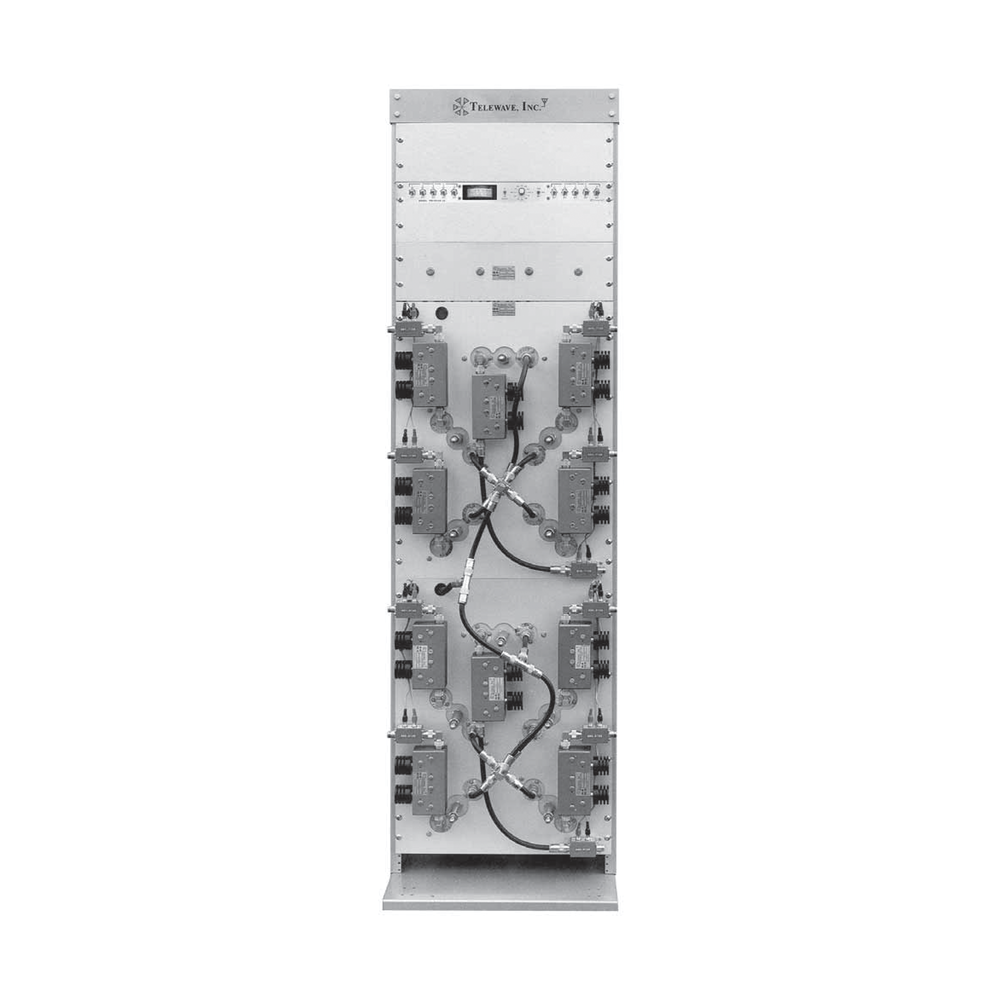 Combinador de Panel en Rack 19", 851-869 MHz, 8 Canales, 500 kHz, 150 Watt, N Hembras.