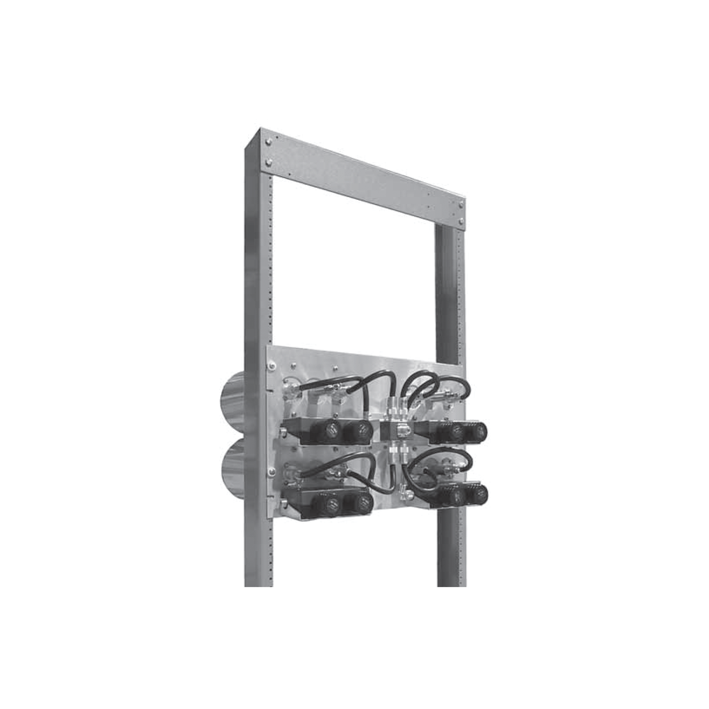 Combinador en Panel para Rack 19" 851-869 MHz, 4 Canales (6" Diam.) 500 kHz, 100 Watt, N Hembras.