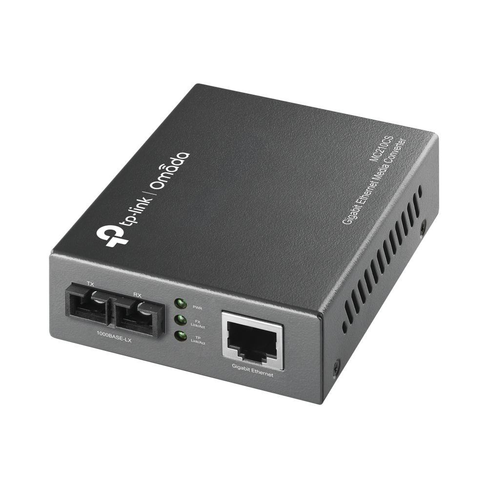Convertidor Multimedia Mono-modo, 1 puerto RJ45 1000 Mbps, conector de fibra SC, hasta 15 Km