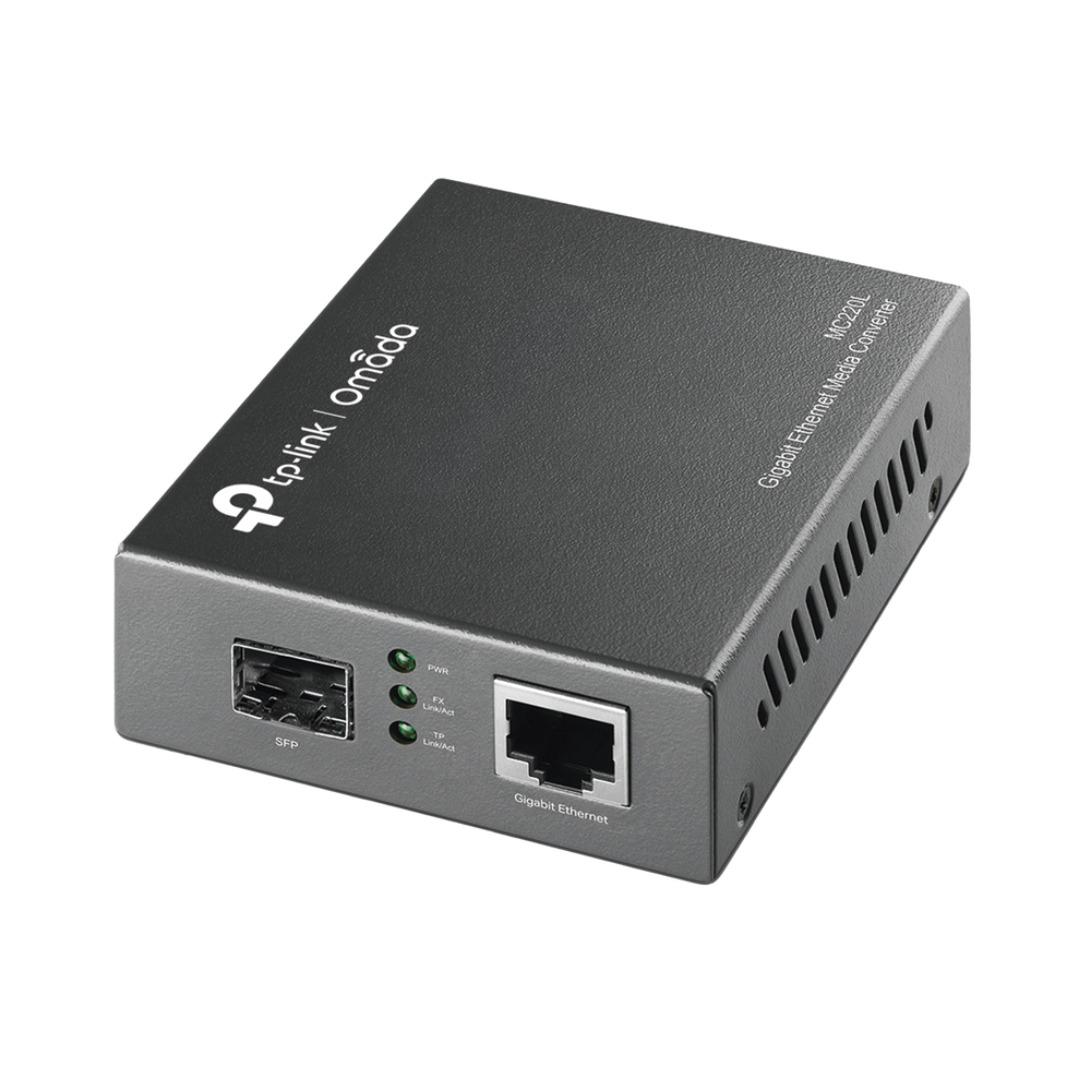 Convertidor Multimedia SFP Gigabit, 1 Puerto RJ45 1000 Mbps, 1 Puerto SFP, en fibra multimodo o fibra monomodo
