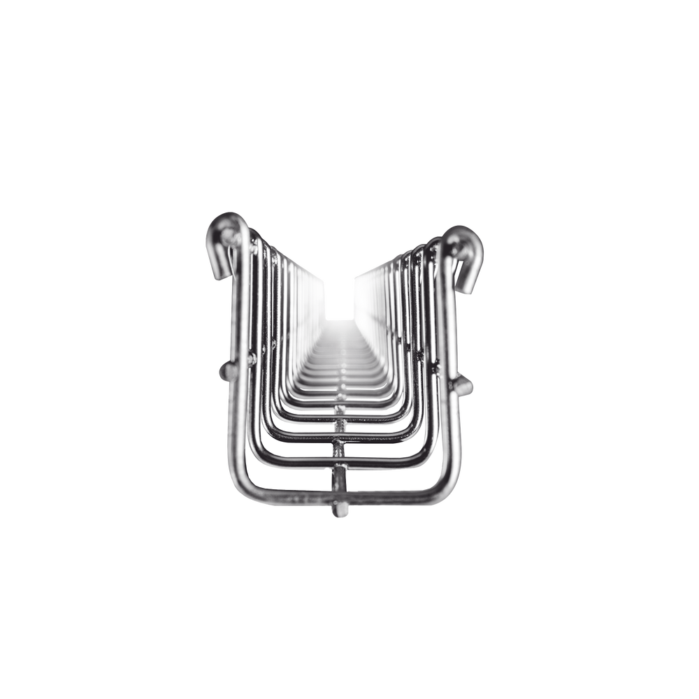 Charola tipo malla 66/500 mm, con acabado Electro Zinc, hasta 525 cables Cat6, tramo 3 m