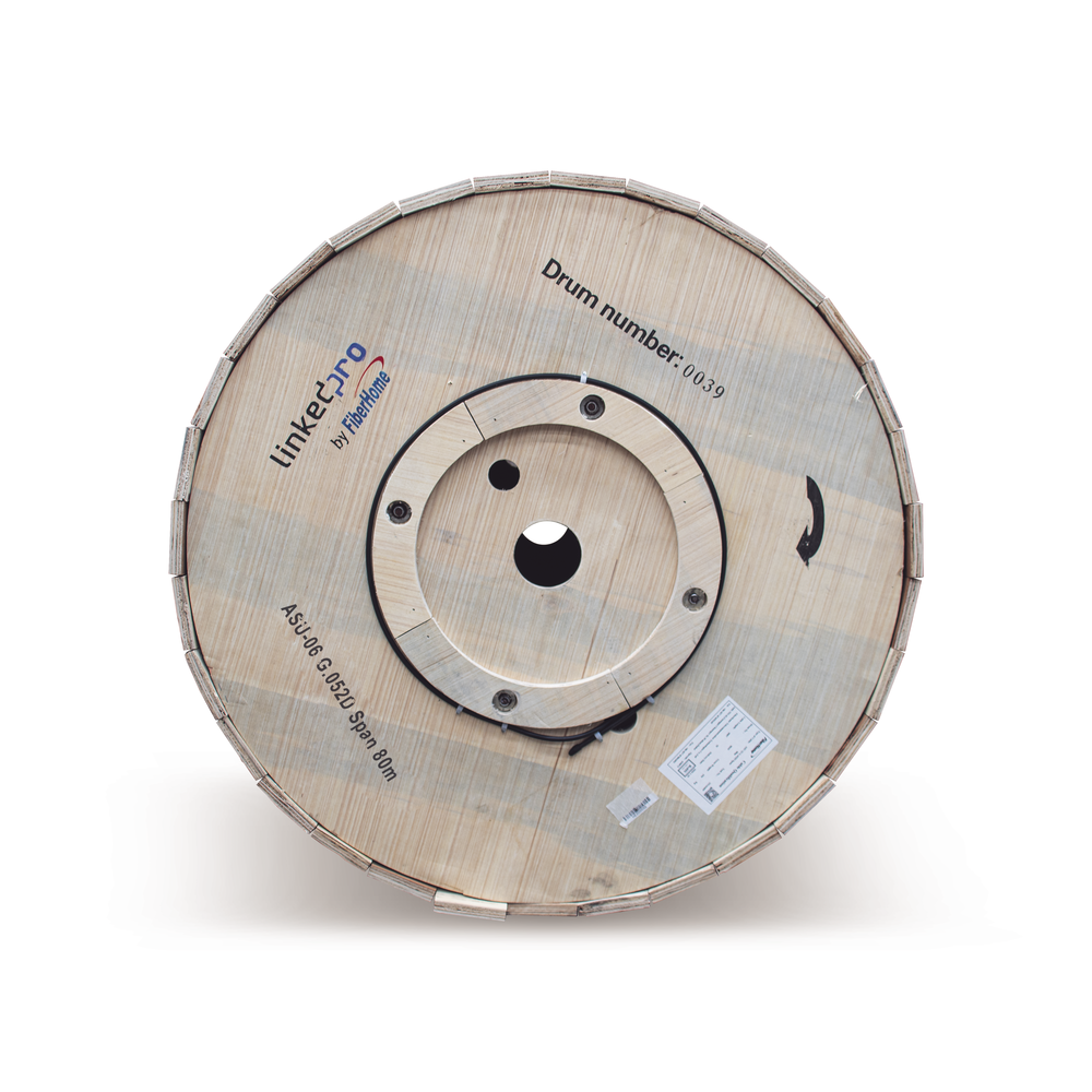 4km reel of G.652D Mini ADSS (ASU) Aerial Optical Fiber, 6-Wire Singlemode, Outdoor, Span 80, Loose Tube