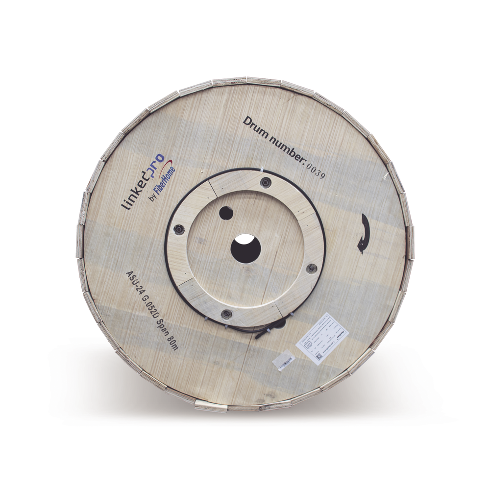 4km reel of G.652D Mini ADSS (ASU) Aerial Optical Fiber, 24-Wire Single-Mode, Outdoor, Span 80, Loose Tube