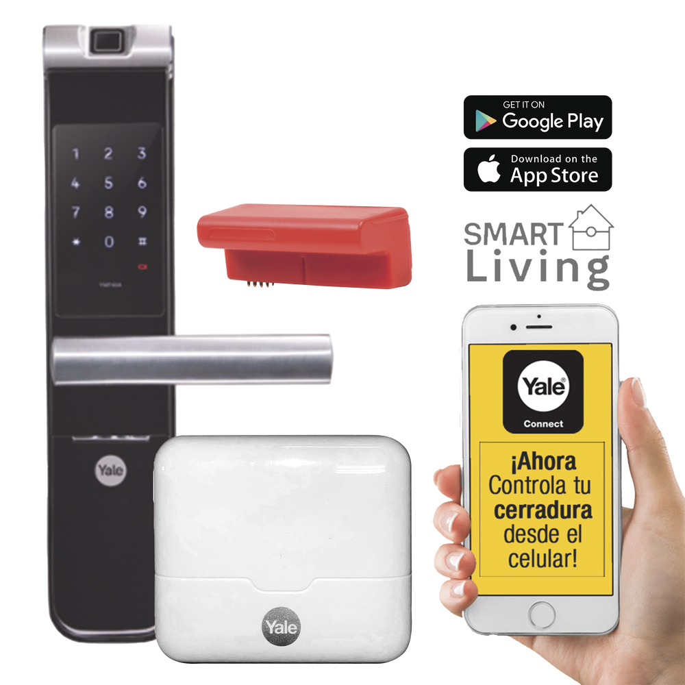 Kit de Hub con Cerradura con manija YMF40A: Código, Biometria y apertura SMARTPHONE en cualquier parte el Mundo