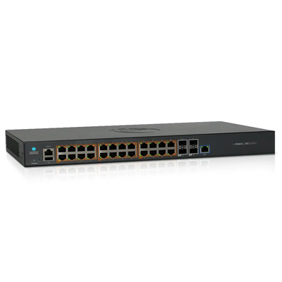 Switch cnMatrix EX2028-P capa 3 de 28 puertos (24 PoE Gigabit 802.3af/at, 4 SFP+) administración desde la Nube (MX-EX202