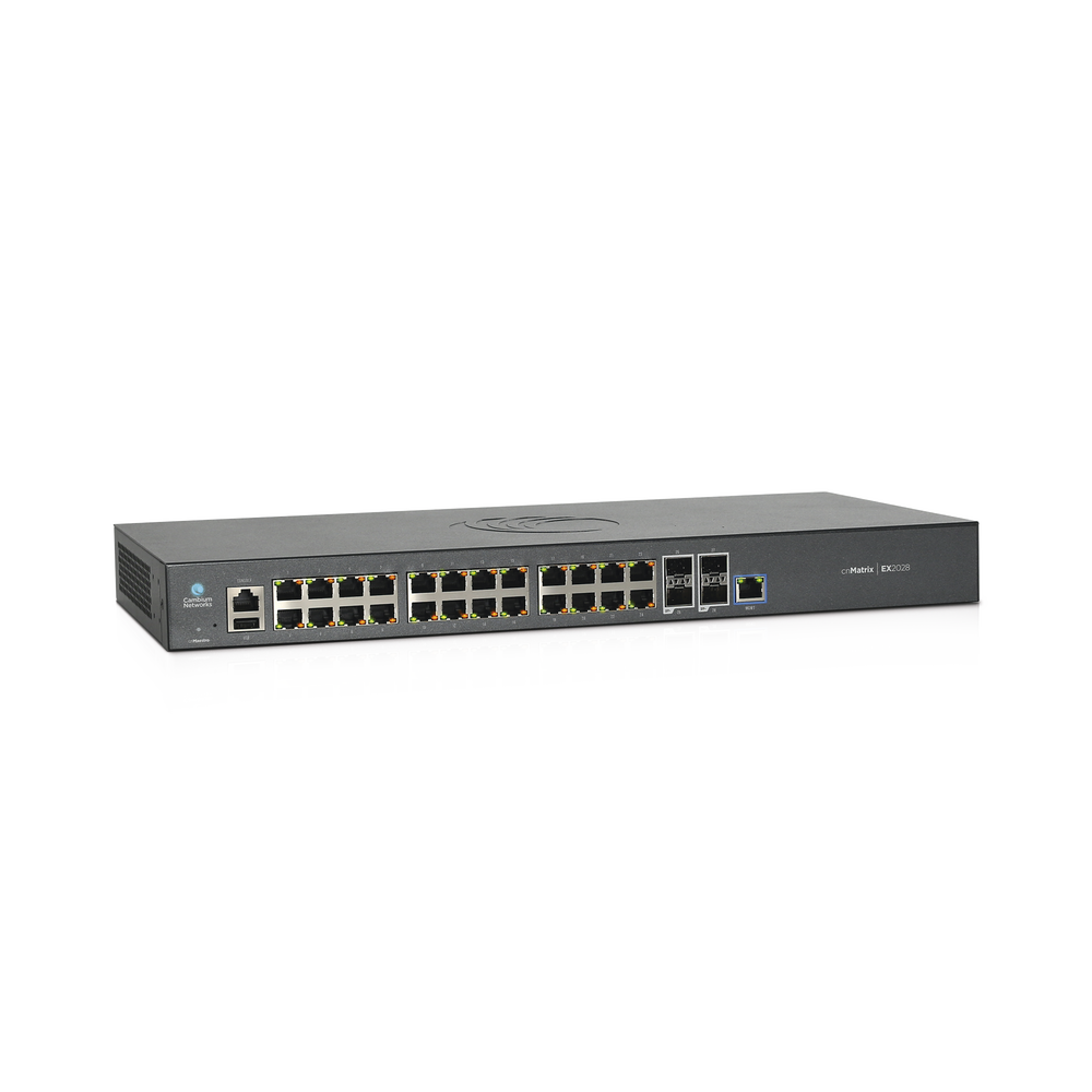 cnMatrix EX2028-P 28-port Layer 3 switch (24 Gigabit 802.3af/at PoE, 4 SFP+) cloud management (MX-EX2028PxB-U)