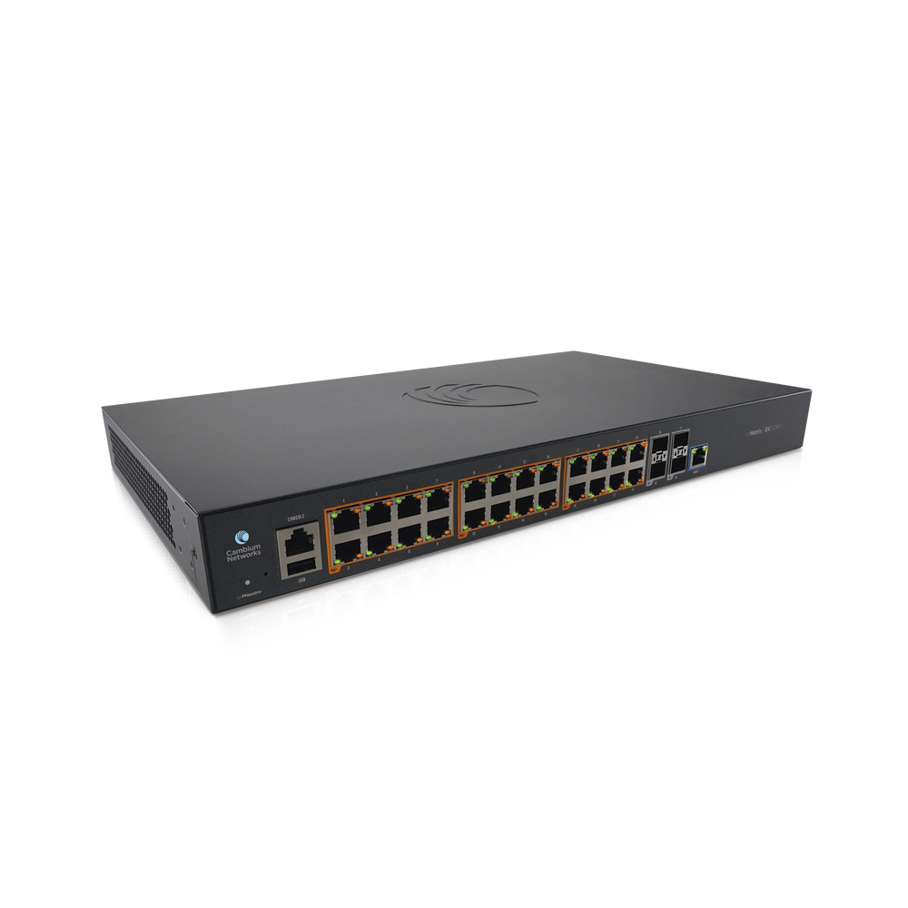 cnMatrix EX2028-P 28-port Layer 3 switch (24 Gigabit 802.3af/at PoE, 4 SFP+) cloud management (MX-EX2028PxB-U)