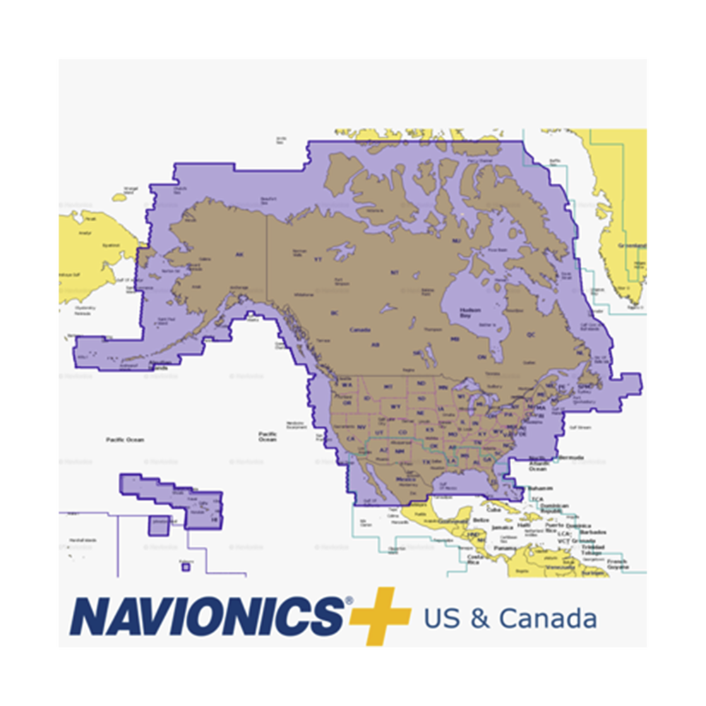 Mapa NAV+NI de Navionics, cobertura todo EE.UU y Canadá
