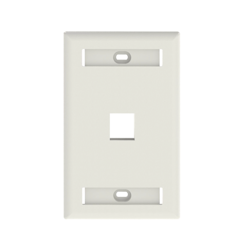 Placa de Pared Vertical, Salida Para 1 Puerto Keystone, Con Espacios Para Etiquetas, Color Blanco