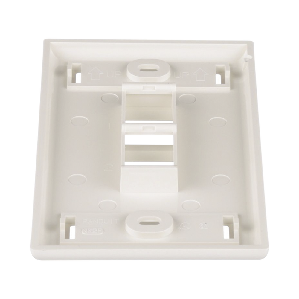 Vertical Wall Plate, 2-Port Keystone Outlet, With Label Spaces, Matte White