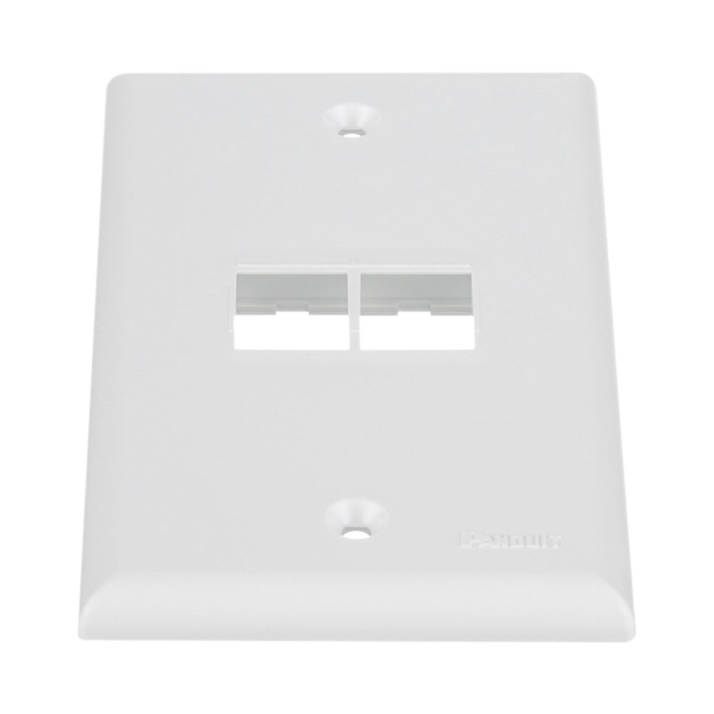 Placa de Pared Vertical, Salida Para 2 Puertos Keystone, Color Blanco