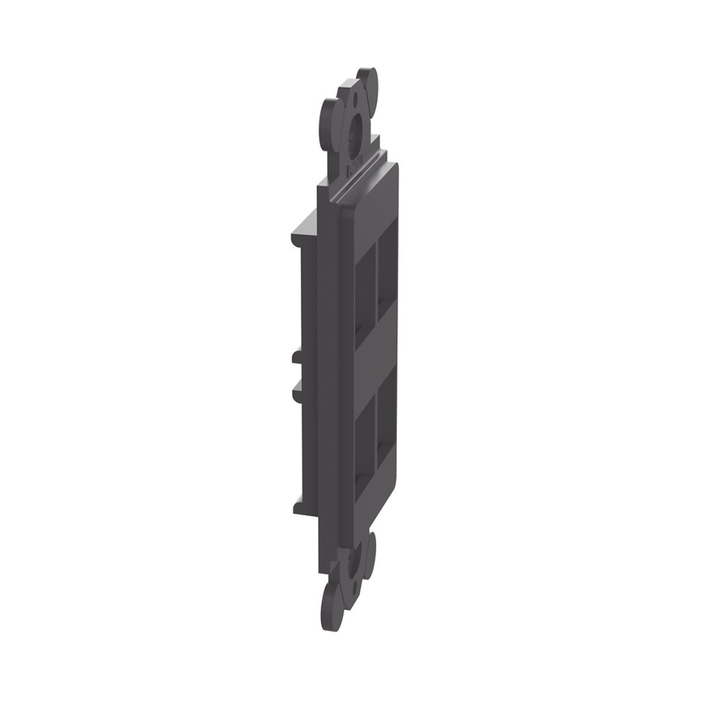 Duplex Module Frame, For Standard GFCI Faceplates, Accepts 4 Keystone Modules, Black