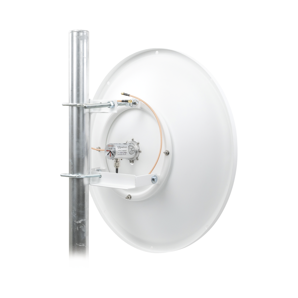 Directional Antenna / 2 ft / 4.9-6.4 GHz / 30 dBi Gain / 45° & 90° SLANT / N-Male Connector / Mounting and jumpers included.