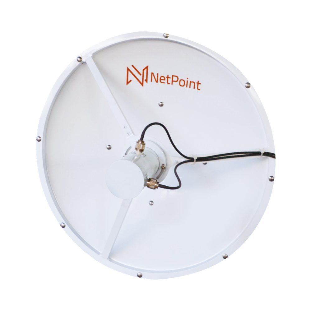Antena blindada de alto rendimiento de 3 ft, 4 3.3-3.9 GHz, Ganancia 31 dBi, Conectores N-hembra.