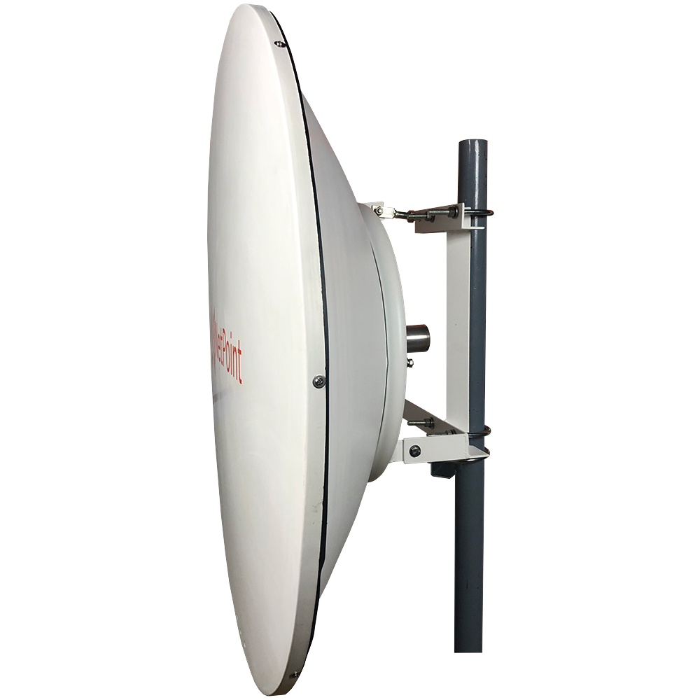 4ft Shielded Noise-Suppressed Deep Dish Antenna, 5.9-7.2 GHz, 36 dBi Gain with 45° and 90° SLANT, Ideal for up to 80km, N-Female Connectors, Millimeter Alignment Mount.