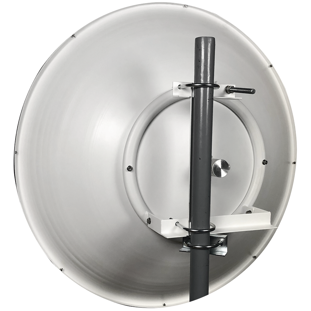 4ft Shielded Noise-Suppressed Deep Dish Antenna, 5.9-7.2 GHz, 36 dBi Gain with 45° and 90° SLANT, Ideal for up to 80km, N-Female Connectors, Millimeter Alignment Mount.