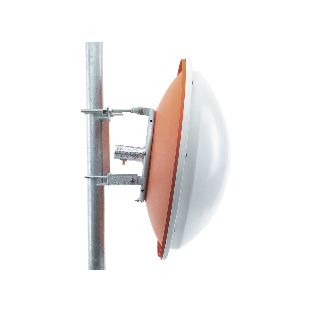 Antena de uso rudo para zona salinas / 2 ft / 4.9-6.2 GHz / Ganancia 30 dBi / SLANT de 45 ° y 90 ° / Incluye radomo, jumper y montaje.