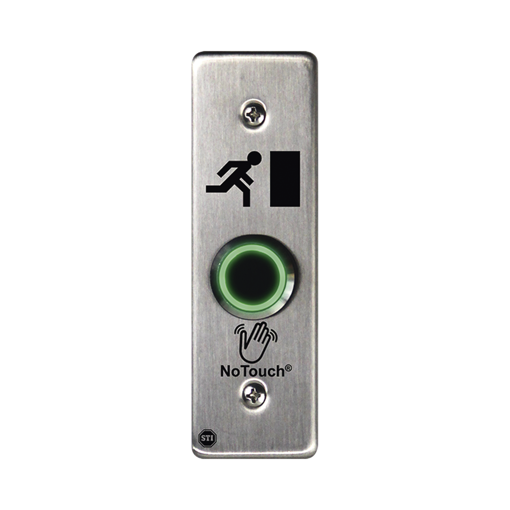 Interruptor IR NoTouch® de Acero Inoxidable, Montaje Delgado, Caja Posterior, Símbolo de puerta