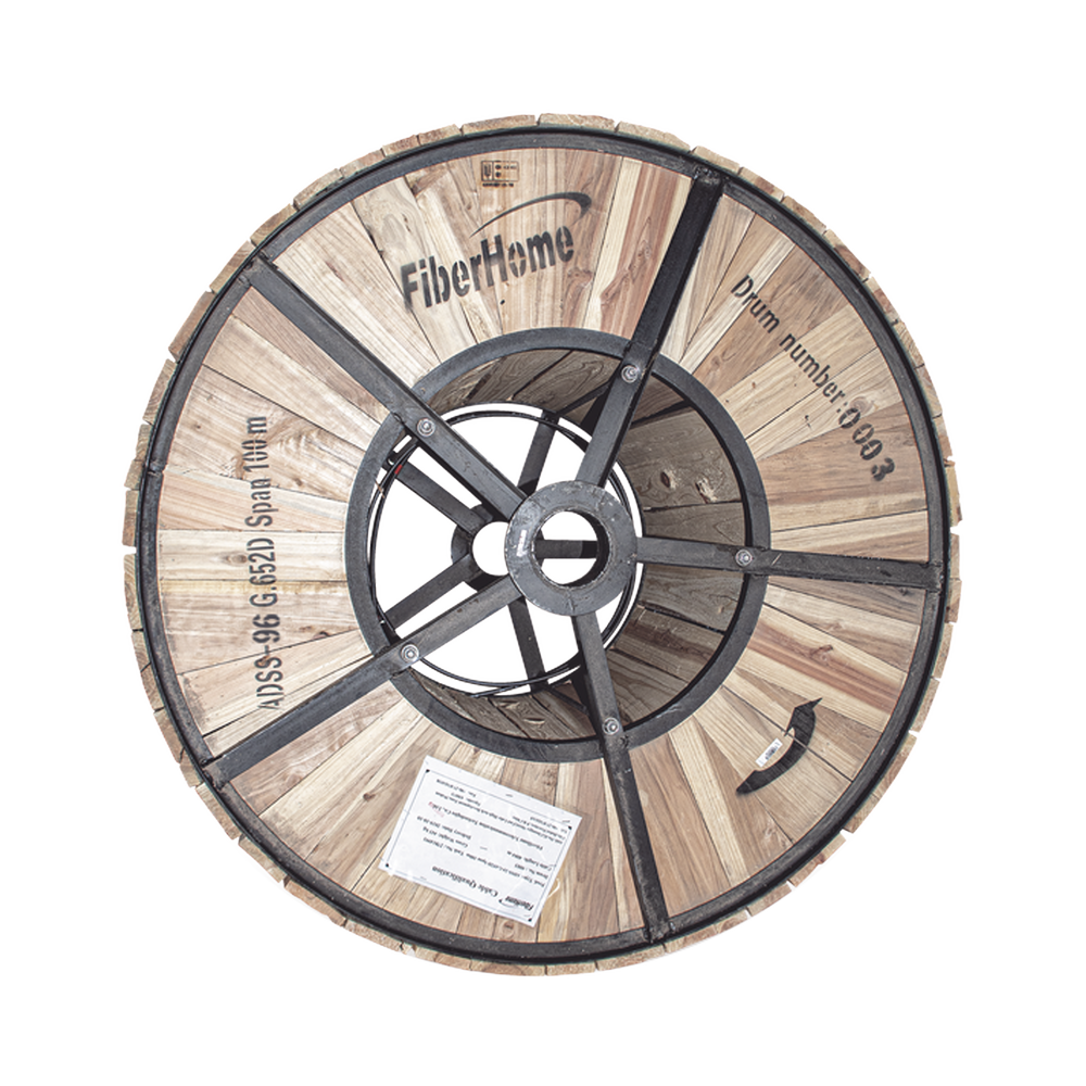4 km reel of Aerial Optical Fiber (ADSS) G.652D, 96-Thread Singlemode, Outdoor, Span 100, Loose Tube