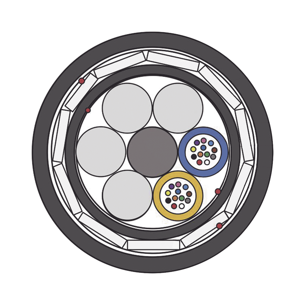 1 Kilómetro de Fibra Óptica Aérea (ADSS) G.652D Armada Anti roedor, Dieléctrica, Monomodo 24 Hilos, Span 200