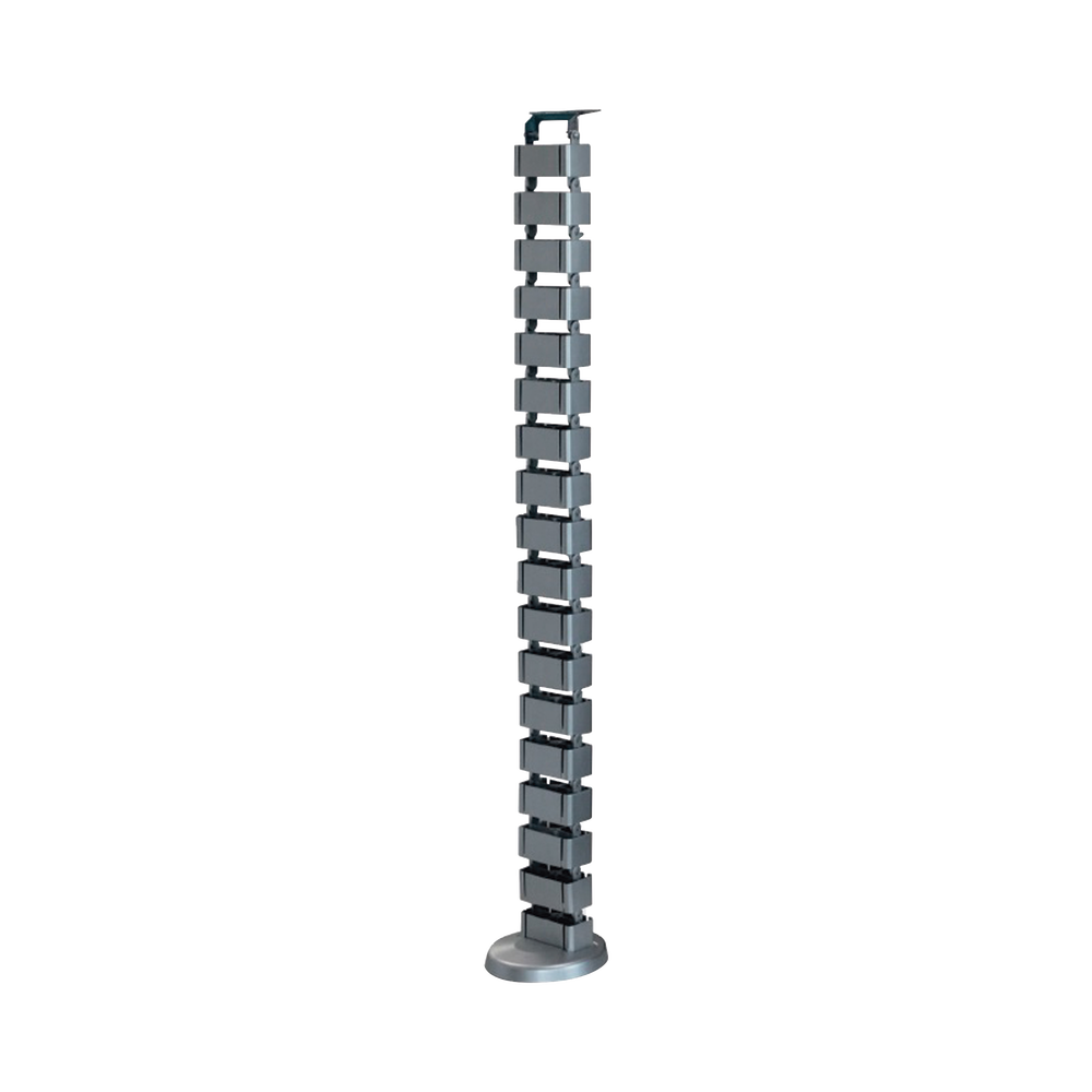 Articulating vertical cable organizer, ideal for safely routing cables from the floor to the table or desk top