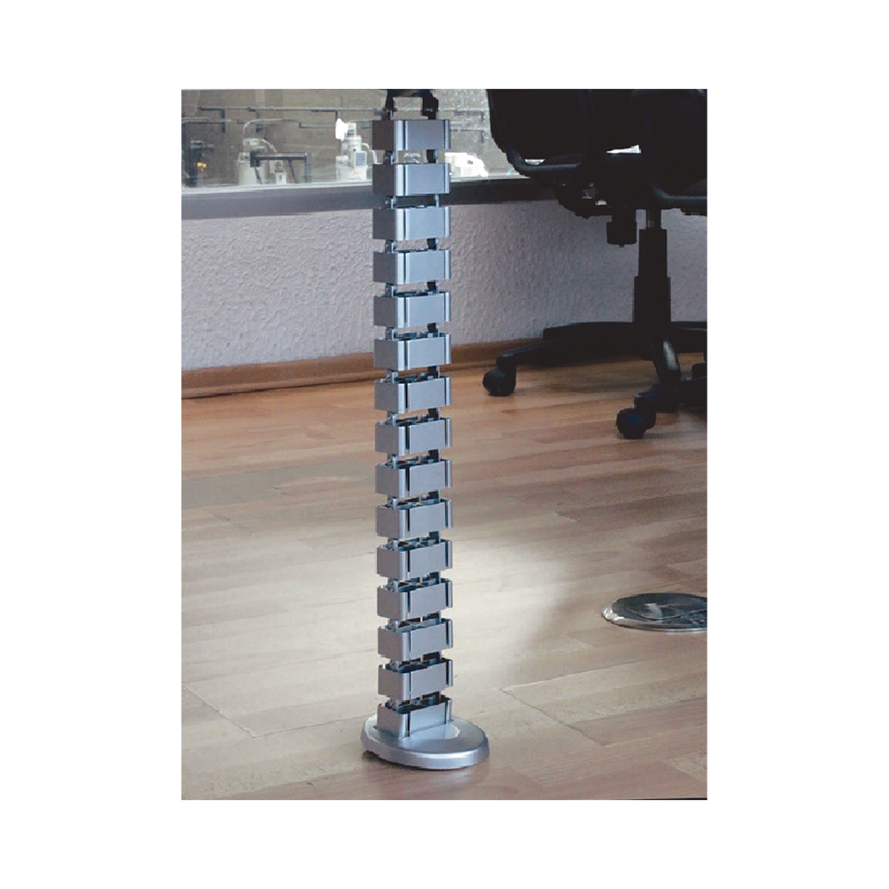 Articulating vertical cable organizer, ideal for safely routing cables from the floor to the table or desk top