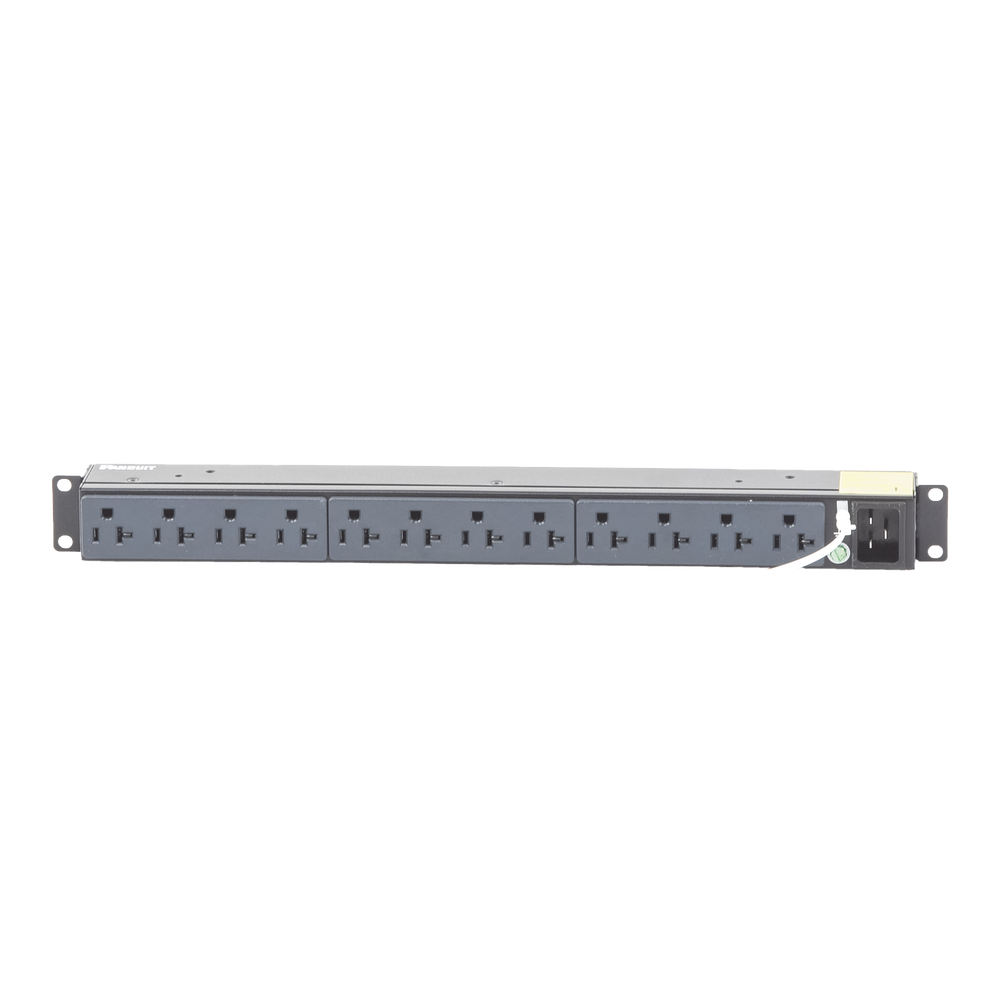 PDU Básico para Distribución de Energía, Enchufe de Entrada NEMA 5-15P, Con 12 Contactos NEMA 5-20R, Instalación Horizontal de 19in, 1UR, 15 Amp, 120 Vca