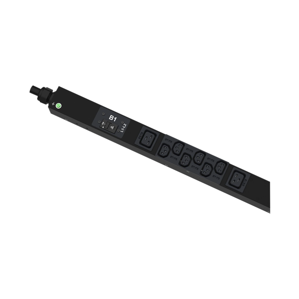 PDU Monitoreable (MI) para Distribución de Energía, Enchufe de Entrada NEMA L21-30P, Con 18 Salidas C13 y 6 C19, de Instalación Vertical, 208 Vca, 30 Amp