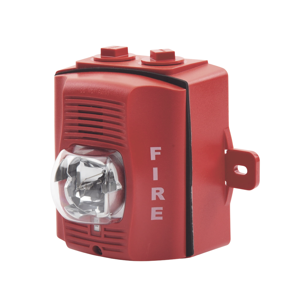 Two-Wire Red Outdoor Strobe Siren Wall Mount