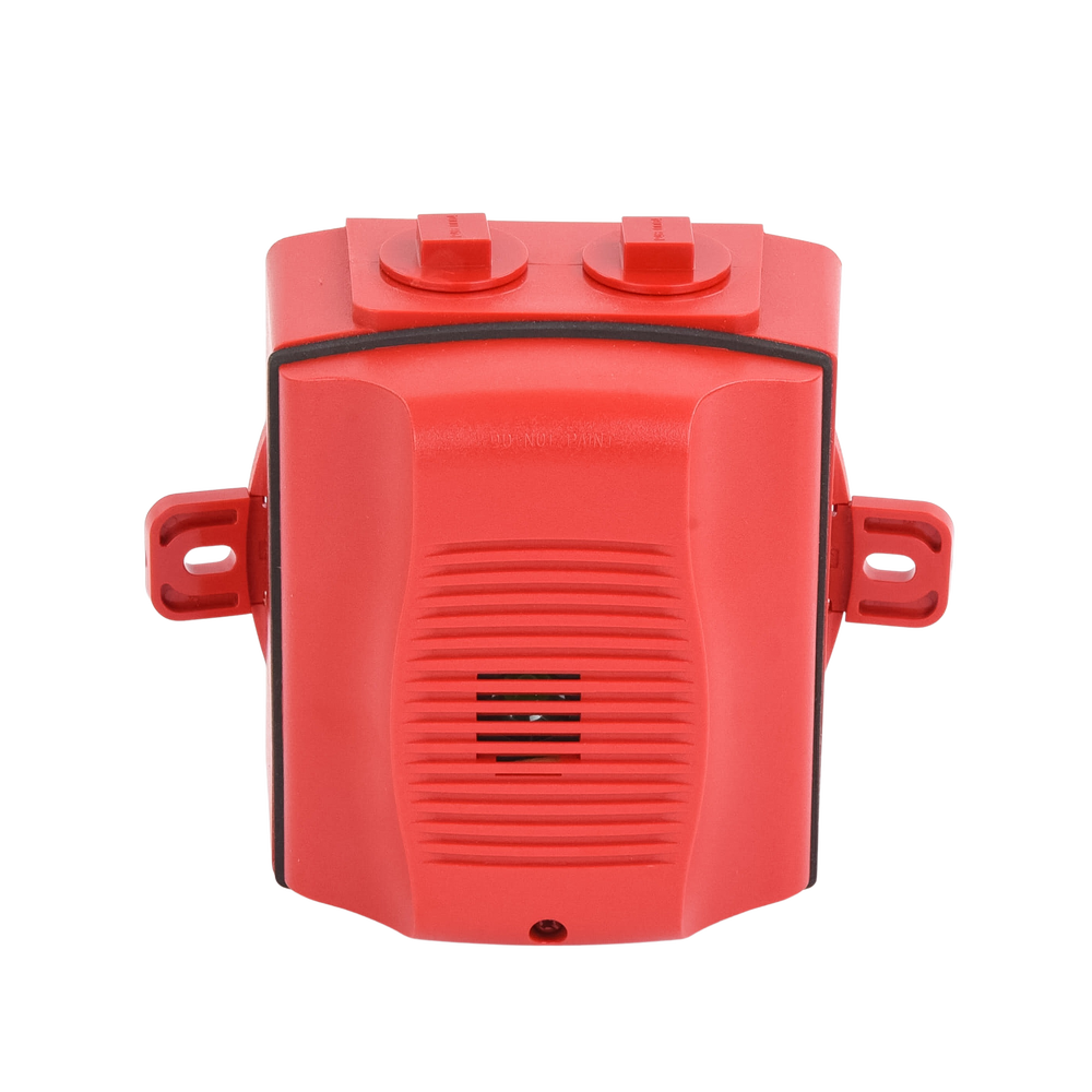 2-Wire Strobe Siren, Wall Mount, Red, Selectable Strobe Settings and Spanish Text, New Modern and Elegant Design and Lower Power Consumption