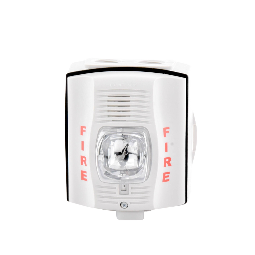 Outdoor Siren with Strobe Light / 2-Wire / Selectable Strobe Settings / White