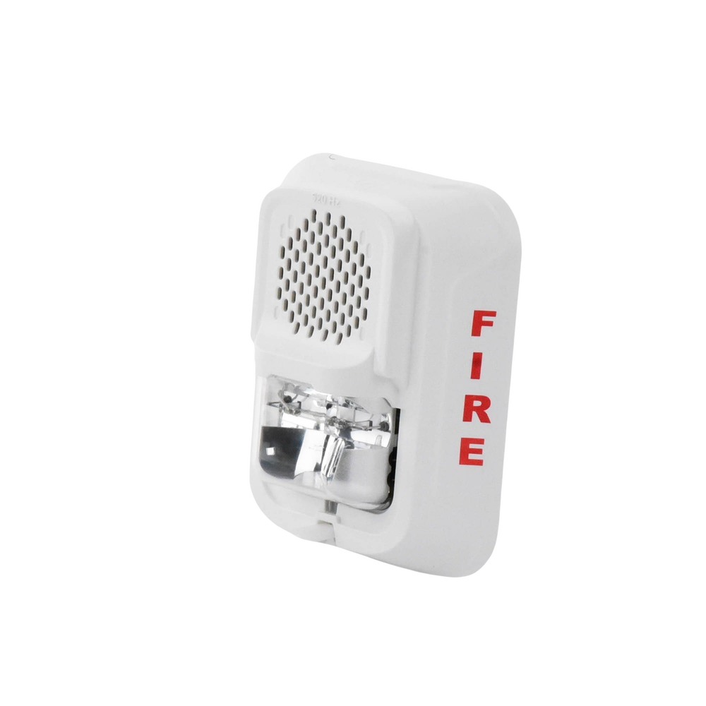 Low Frequency Siren with Strobe Light / 2-Wire / Wall Mount / Selectable Strobe Setting / White