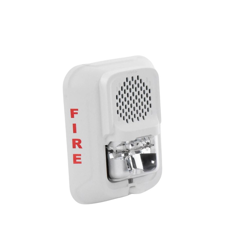 Low Frequency Siren with Strobe Light / 2-Wire / Wall Mount / Selectable Strobe Setting / White