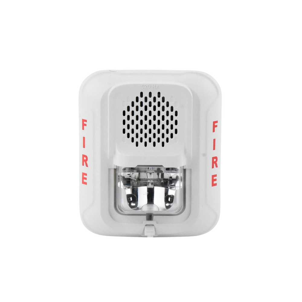Low Frequency Siren with Strobe Light / 2-Wire / Wall Mount / Selectable Strobe Setting / White