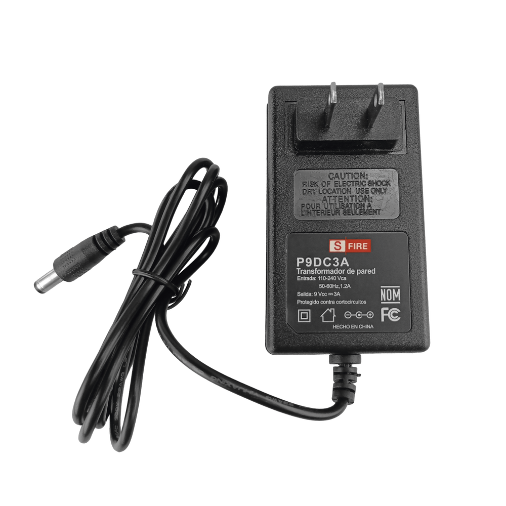Fuente de Poder Regulada de 9 Vcd @ 3 A / Voltaje de Entrada de 100-240 Vca / Para Usos Múltiples / CCTV, Acceso, Asistencia, Alarmas, Etc. / Certificación NOM