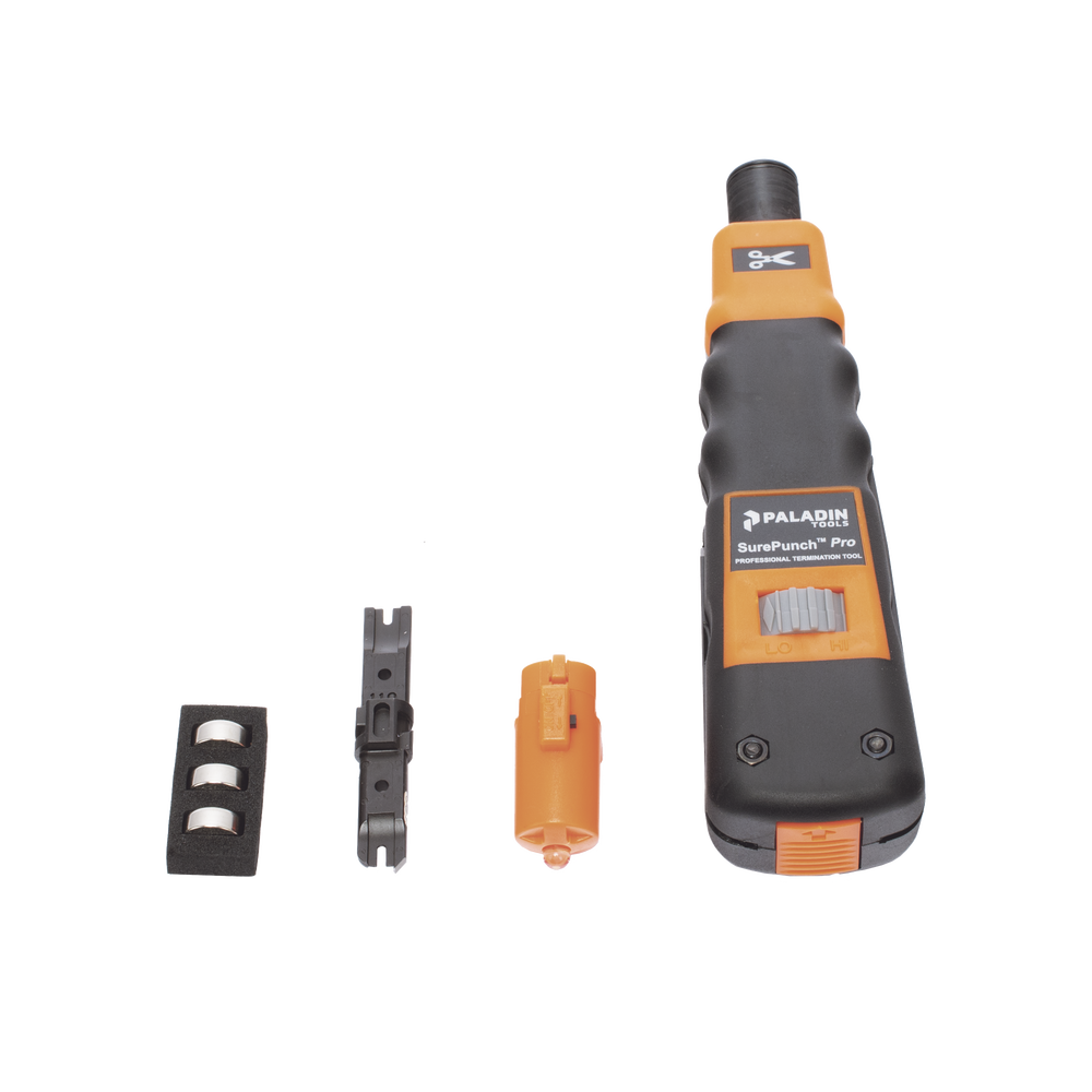 Punchdown Impact Tool for terminating 110-style connectors with LED light