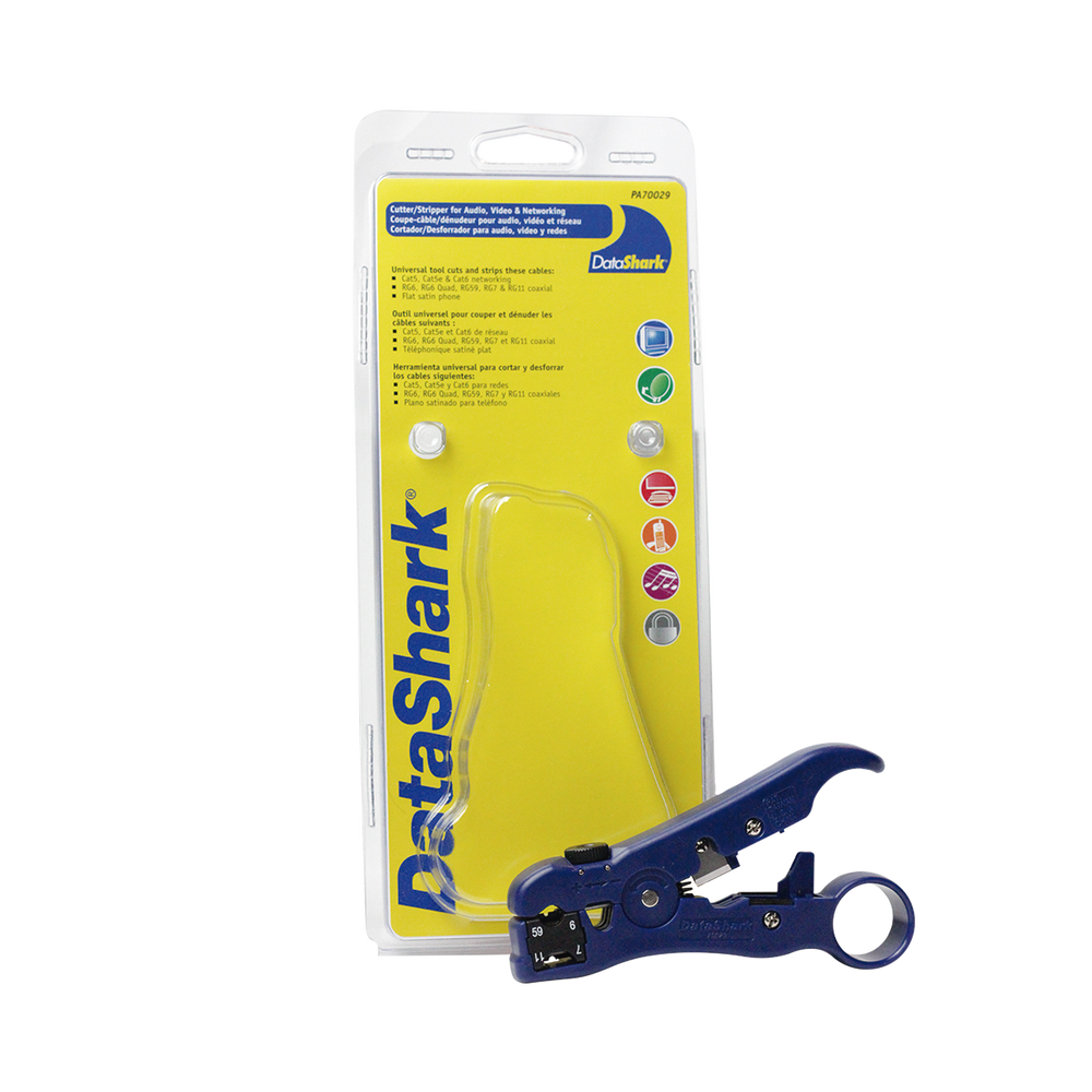 UTP/Coaxial cable stripper with cutter
