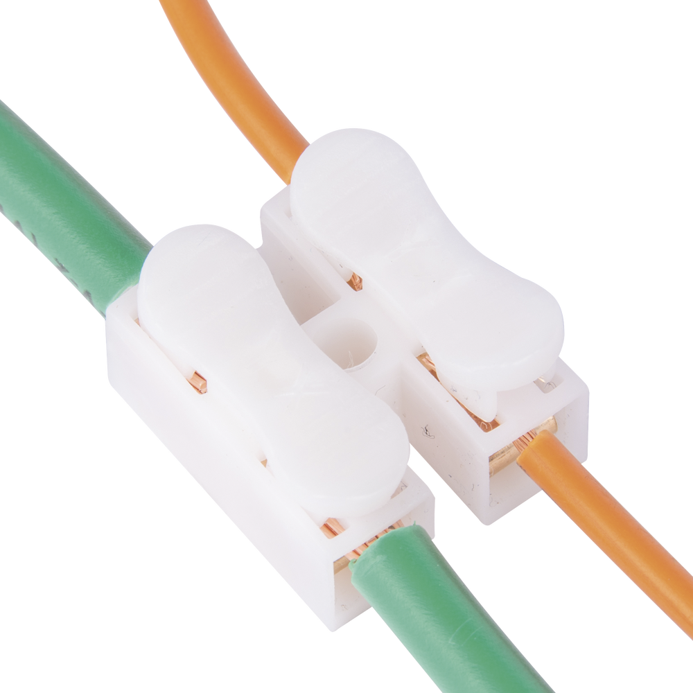 Conector tipo PUSH de 2 Contactos / Para una Conexión Rápida / Puentes de Cables