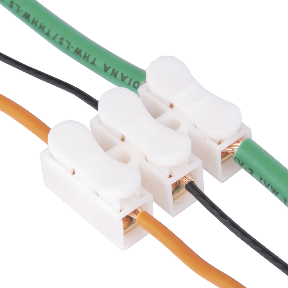 Conector tipo PUSH de 3 Contactos / Para una Conexión Rápida / Puentes de Cables